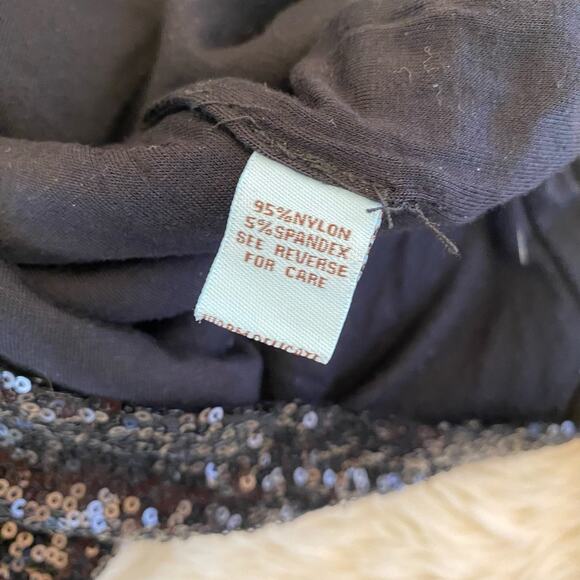 La Cite V-Back Sequin Mini Dress Black Medium - Picture 7 of 12